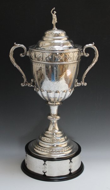 silver football trophy