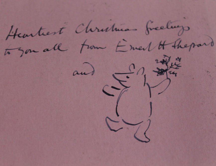 Signed & illustrated Christmas card from Winnie to Pooh author to birth control pioneer Marie Stopes among collection to sell on Friday 7th Dec…